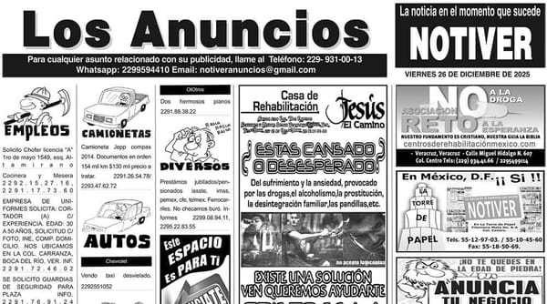 ...LOS ANUNCIOS, AVISOS Y DEMÁS! - VIERNES, 26 DE DICIEMBRE 2025