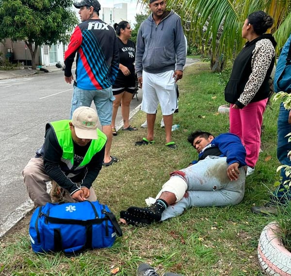 ¡“JINETE DE ACERO” CAYÓ DE SU MOTO EN PUENTE MORENO!