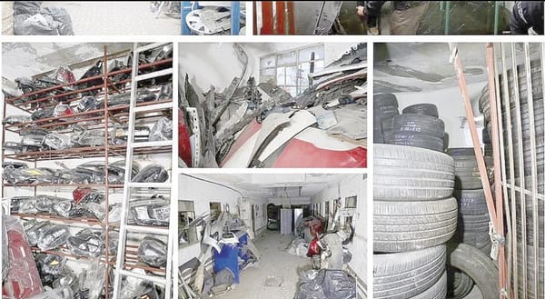 ¡ASEGURAN 150 TONELADAS DE AUTOPARTES ROBADAS... EN HOTEL!