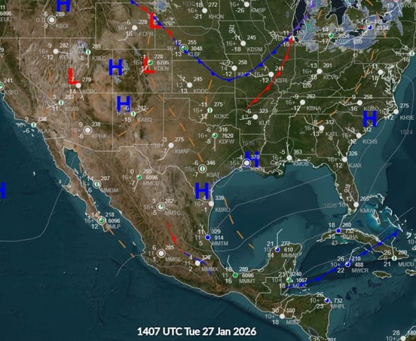 ¡VAN 49 SERVICIOS POR FRENTE FRÍO! - *Norte tuvo rachas máximas de 77 kilómetros por hora