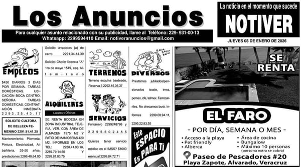 ...LOS ANUNCIOS, AVISOS Y DEMÁS! - JUEVES, 08 DE ENERO 2026