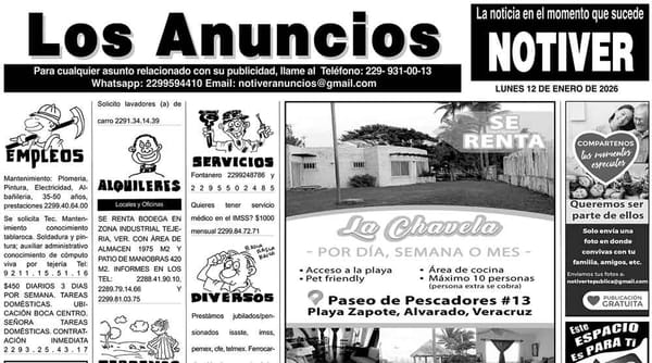 ...LOS ANUNCIOS, AVISOS Y DEMÁS! - LUNES, 12 DE ENERO 2026