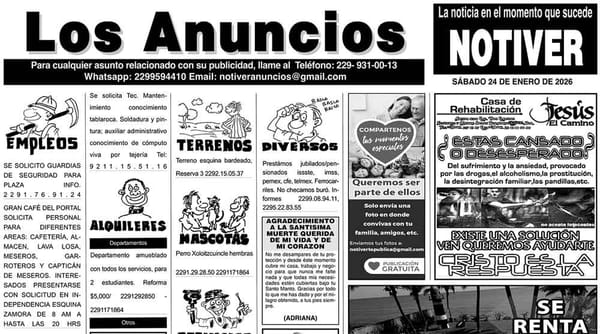 ...LOS ANUNCIOS, AVISOS Y DEMÁS! - SÁBADO, 24 DE ENERO 2026