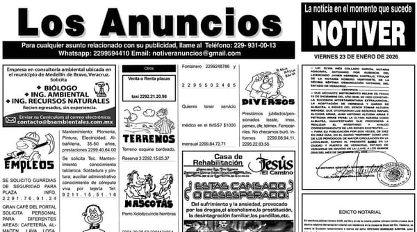 ...LOS ANUNCIOS, AVISOS Y DEMÁS! - VIERNES, 23 DE ENERO 2026
