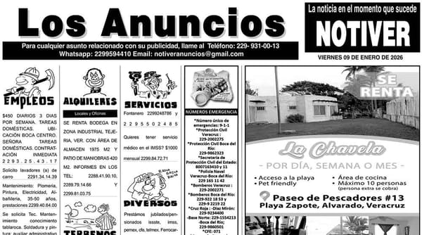 ...LOS ANUNCIOS, AVISOS Y DEMÁS! - VIERNES, 09 DE ENERO 2026