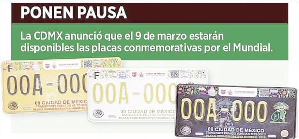 ATORAN ENTREGA DE PLACAS... ¡POR MUNDIAL!