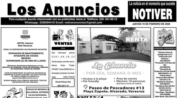 ...LOS ANUNCIOS, AVISOS Y DEMÁS! - JUEVES, 19 DE FEBRERO 2026