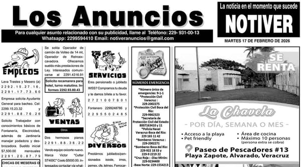 ...LOS ANUNCIOS, AVISOS Y DEMÁS! - MARTES, 17 DE FEBRERO 2026