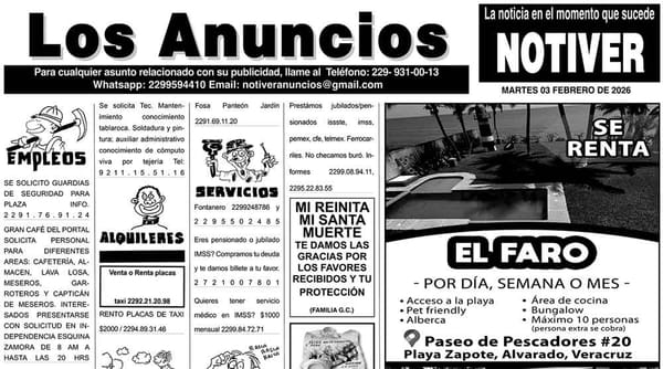 ...LOS ANUNCIOS, AVISOS Y DEMÁS! - MARTES, 3 DE FEBRERO 2026