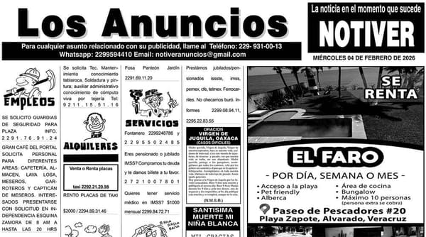 ...LOS ANUNCIOS, AVISOS Y DEMÁS! - MIÉRCOLES, 4 DE FEBRERO 2026