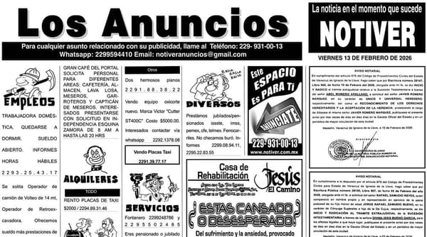 ...LOS ANUNCIOS, AVISOS Y DEMÁS! - VIERNES, 13 DE FEBRERO 2026