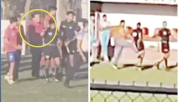 ¡ENTRA A CANCHA ALCALDE PARA GOLPEAR A ÁRBITRO!