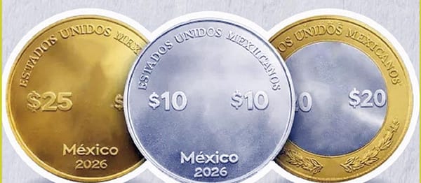 ¡ACUÑARÁN TRES MONEDAS DEL MUNDIAL DE FUTBOL 2026!