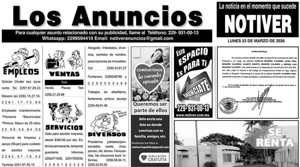 ...LOS ANUNCIOS, AVISOS Y DEMÁS! - LUNES, 23 DE MARZO 2026
