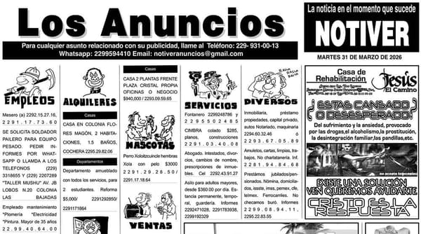 ...LOS ANUNCIOS, AVISOS Y DEMÁS! - MARTES, 31 DE MARZO 2026