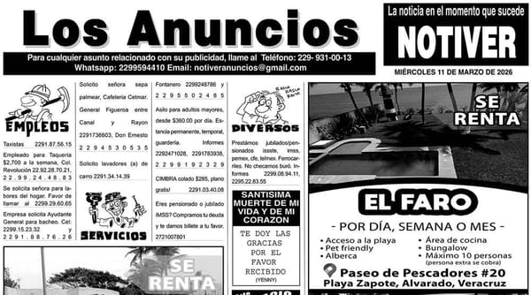 ...LOS ANUNCIOS, AVISOS Y DEMÁS! - MIÉRCOLES, 11 DE MARZO 2026