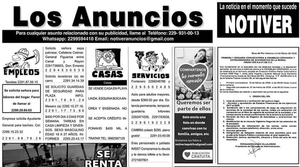 ...LOS ANUNCIOS, AVISOS Y DEMÁS! - VIERNES, 6 DE MARZO 2026