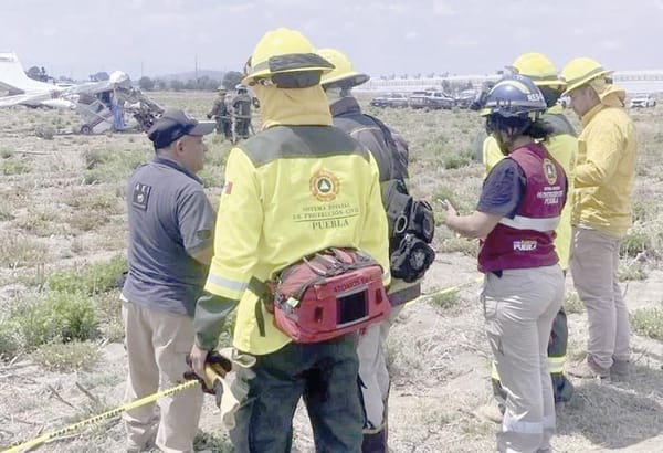 ¡SE DESPLOMA AERONAVE EN PUEBLA; MUEREN 4!