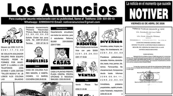 ...LOS ANUNCIOS, AVISOS Y DEMÁS! - VIERNES, 3 DE ABRIL 2026